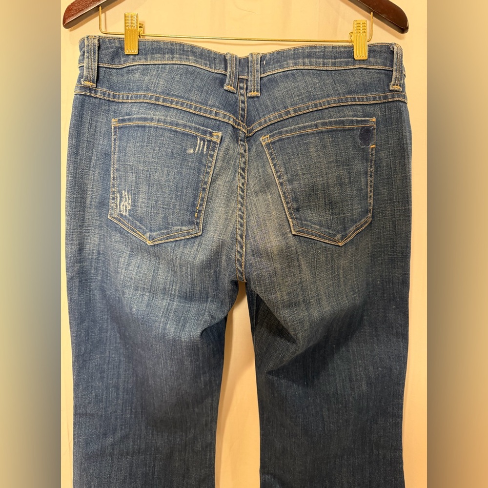 Frankie B. Boot Cut Blue Denim Jeans Patch Pockets in Front - Made In USA - 32 - Picture 6 of 16